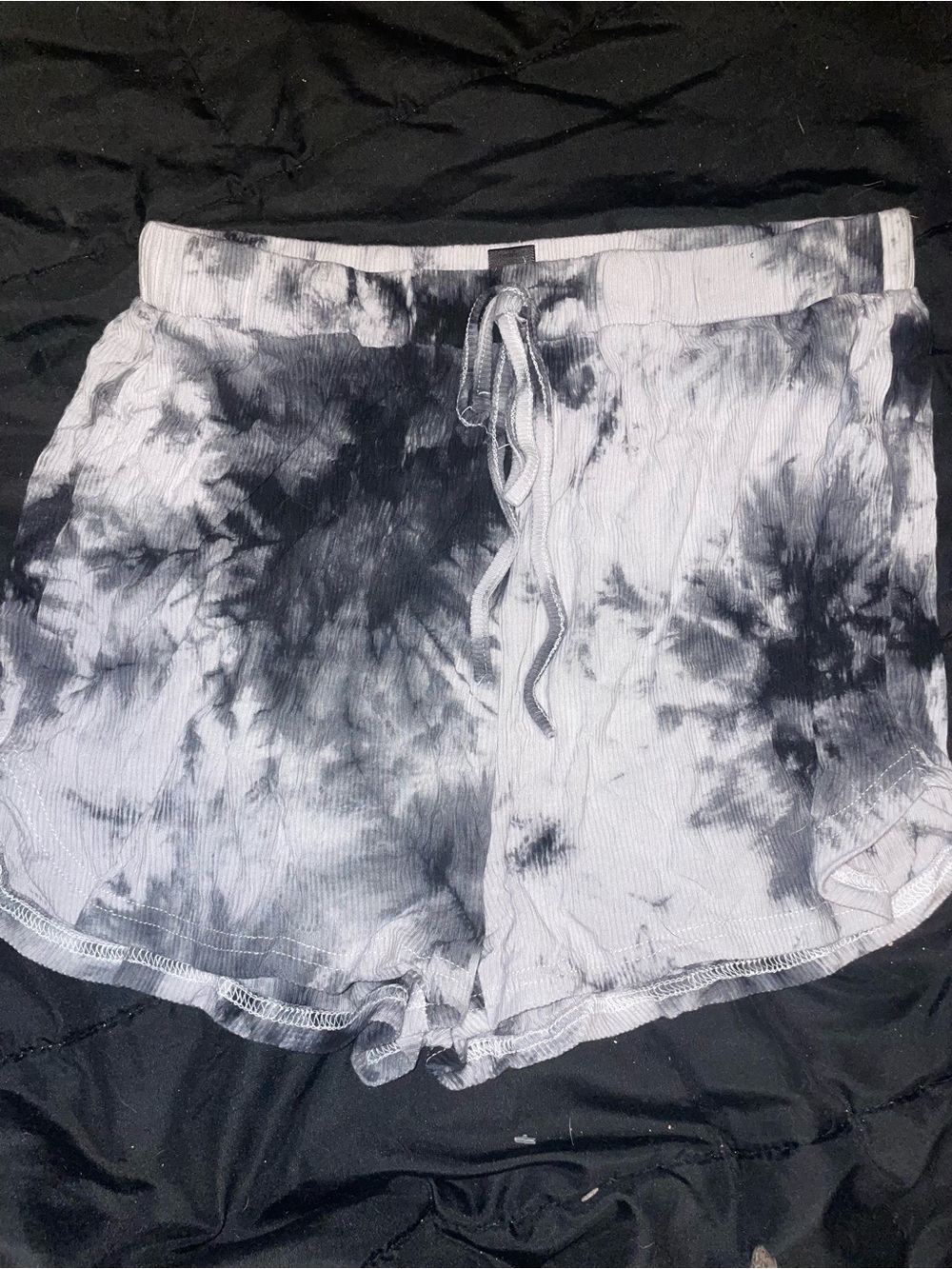 SHEIN Women's Black & White Tie-Dye Lounge Shorts size medium